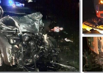 Accident grav în Timiș. O mașină s-a izbit violent de un utilaj de deszăpăzire