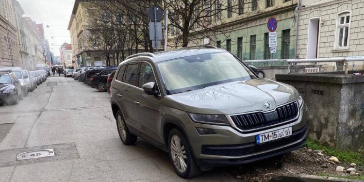 Președintele CJ Timiș, Alin Nica, și-a parcat ilegal mașina în “Unirii”, pe spațiul verde