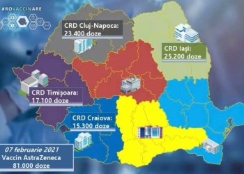 Primele doze de vaccin AstraZeneca împotriva COVID-19 ajung astăzi în vestul țării