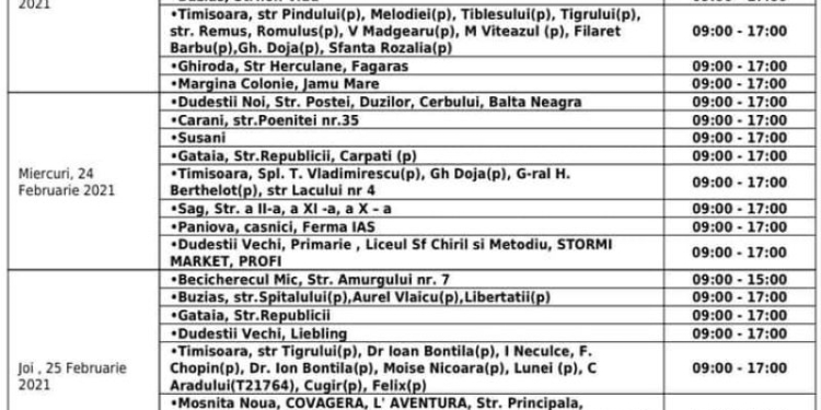 Mii de consumatori lăsați în beznă. Enel anunță întreruperi de curent în tot județul Timiș