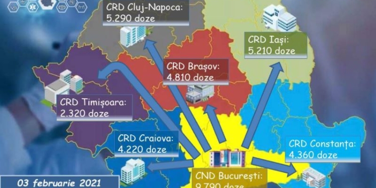 Începe distribuția vaccinului Moderna. Centrul de Distribuție Timișoara primește cele mai puține din țară