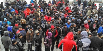 Peste 200 de mineri au protestat în Lupeni. Mai mulți mineri au rămas în subteran