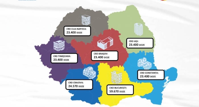 201.240 doze Pfizer ajung mâine în țară. Centrul Regional de Depozitare Timișoara: 23.400 doze, printre cele mai puține