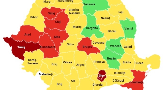 Judeţul Arad a intrat în zona roşie cu o incidenţă de 3,00 cazuri de infectare la mia de locuitori