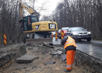 Lucrări la carosabil pe DN 68A Margina – Coșevița, reparații și tratarea tasărilor locale