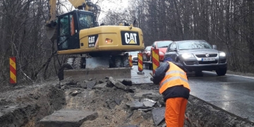 Lucrări la carosabil pe DN 68A Margina – Coșevița, reparații și tratarea tasărilor locale