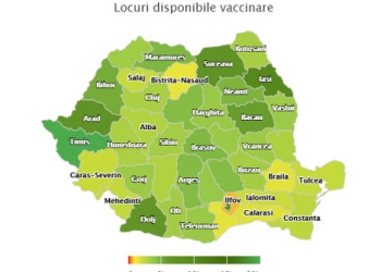 Hartă: Judeţul Timiş are cele mai multe locuri disponibile pentru vaccinare – 19.654