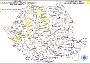 Cod galben de inundații în vestul țării