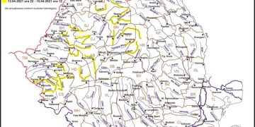 Cod galben de inundații în vestul țării