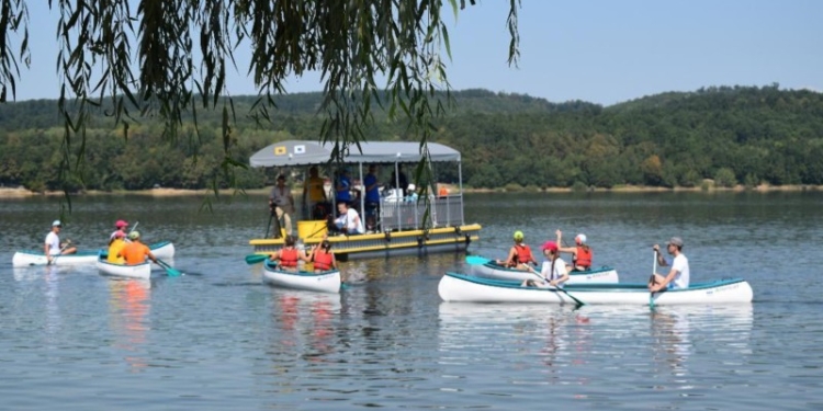 Între nuferi, păsări și pești. Se reiau plimbările cu catamaranul pe Lacul Surduc
