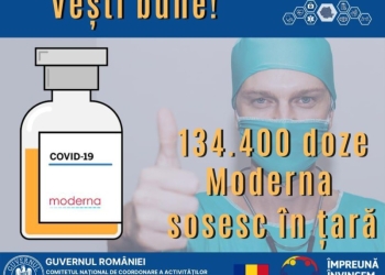 O nouă tranșă de vaccin Moderna sosește în România