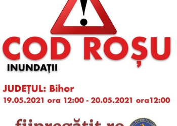 Cod roșu de inundații în Bihor și Cluj, localnicii au primit mesaje RO-ALERT