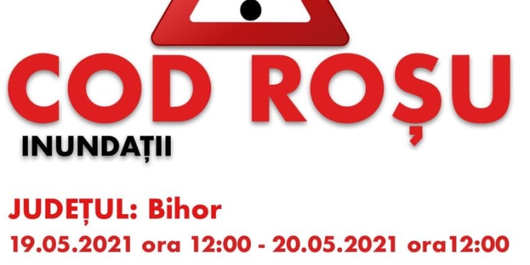 Cod roșu de inundații în Bihor și Cluj, localnicii au primit mesaje RO-ALERT