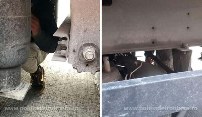 Migranți ascunși pe osiile automarfarelor