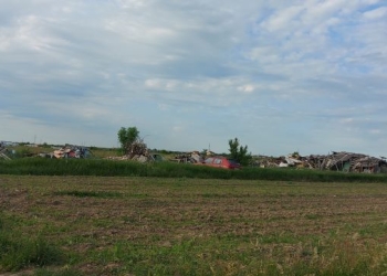 FOTO! EXCLUSIV! Cimitir de mașini în zona Urseni. O companie de curierat a abandonat autoturisme stricate pe câmp