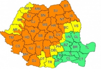 Cod portocaliu de vijelii și grindină în Banat