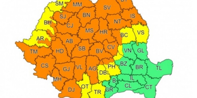 Cod portocaliu de vijelii și grindină în Banat