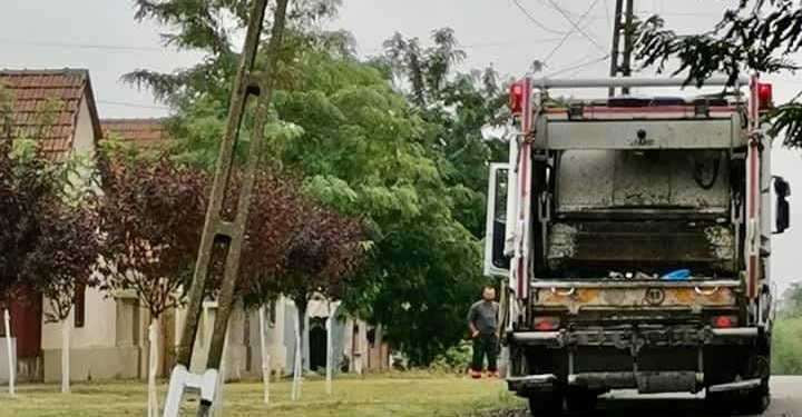 Satchinez: Dorel a lucrat și sâmbătă. Conducea mașina de gunoi și a lovit un stâlp de curent