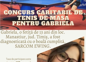 FĂGET: Concurs caritabil de tenis de masă pentru Gabriela. Adolescenta suferă de o boală rară