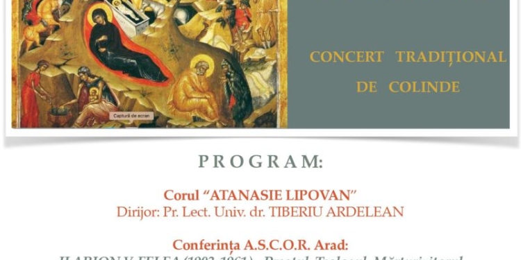 Concert de colinde organizat de Universitatea „Aurel Vlaicu” din Arad! Bucuria sărbătorilor va fi transmisă prin vocea caldă a teologilor din UAV