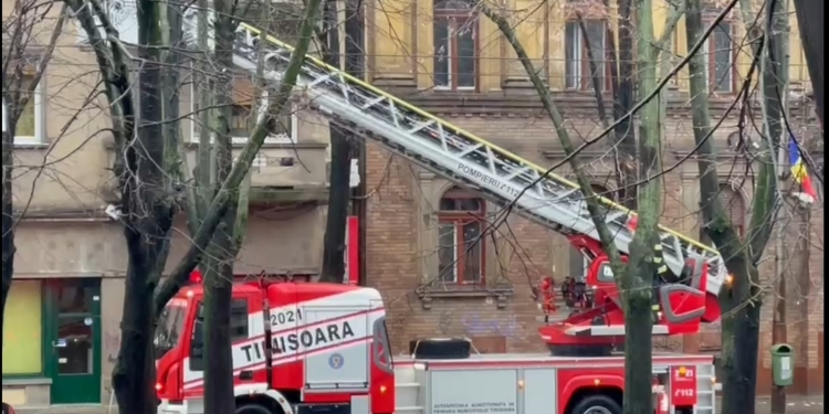 VIDEO. Vântul creează probleme la Timișoara. Pompierii, chemați cu autoscara