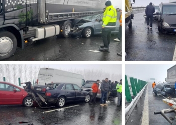 A fost carambol pe autostradă! Zece mașini implicate într-un accident pe A1, în apropiere de Nădlac
