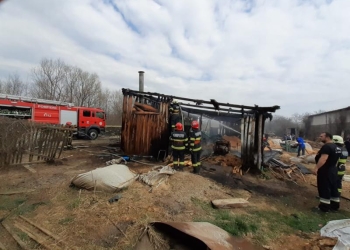 VIDEO Incendiu la un gater dintr-o localitate din Caraș-Severin