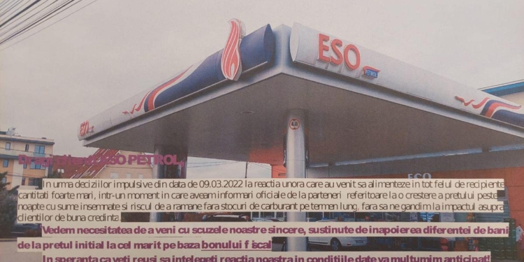 Eso Petrol își cere scuze și ar urma să returneze banii… naivilor care și-au făcut plinul la benzinăriile lor!