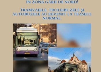 Circulația tramvaielor revine la normal în zona Gării de Nord