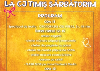 Copiii, așteptați la CJ Timiș, de 1 iunie. Primiți cu jocuri, teatru, ateliere de creație și multe surprize