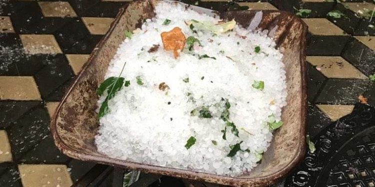 VIDEO Natura dezlănțuită la Făget! Stratul de grindină a fost mai mare decât iarba