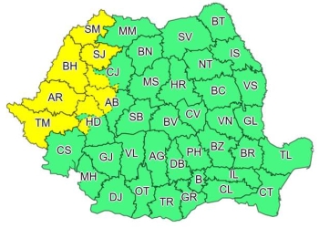 Cod galben de averse în Timiș