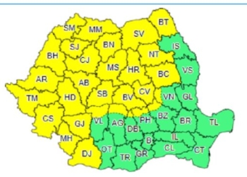 Cod galben de furtuni în vestul țării