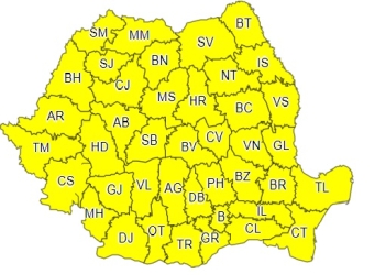 Vine un weekend cu cod galben de ploi în toată țara!