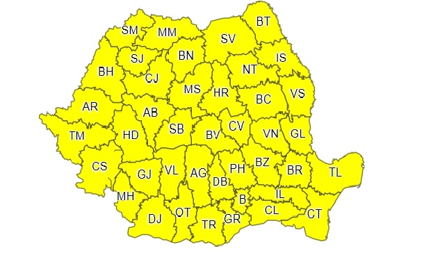 Vine un weekend cu cod galben de ploi în toată țara!