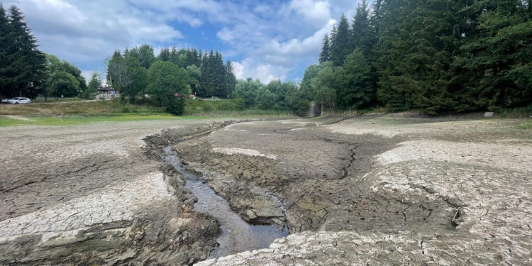 VIDEO Unul dintre lacurile din vestul țării, puțin peste jumătate din capacitate