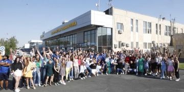 Flashmob cu studenți și rugbyști, organizat de USAMVB Timișoara și admirat de Ovidiu Lipan Țăndărică