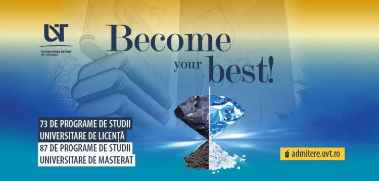 Become your Best, la Vest!  Universitatea de Vest din Timișoara deschide platforma de admitere, pentru a doua sesiune