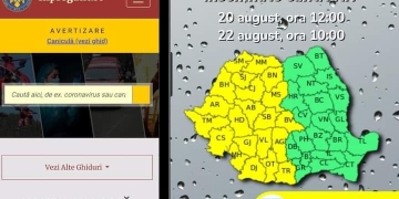UPDATE. Galbenul devine portocaliu! Vin furtuni în vest. Cod galben de vreme rea emis de meteorologi