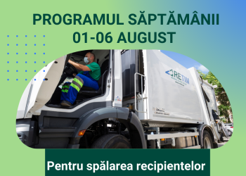 RETIM spală pubelele negre din zona 1 a Timișoarei. Vezi programul