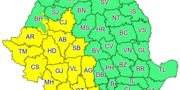 Cod galben de ploi în vestul țării!