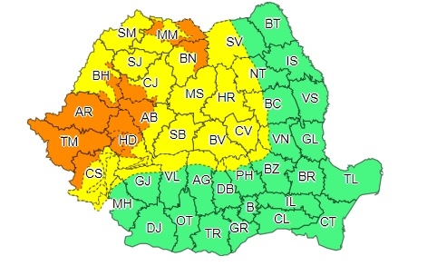 Vin vijeliile în vestul țării! Cod portocaliu în Timiș