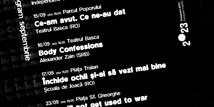 Începe Festivalul in:v z b l de la Timișoara. Trei luni de spectacole de teatru, dans și circ