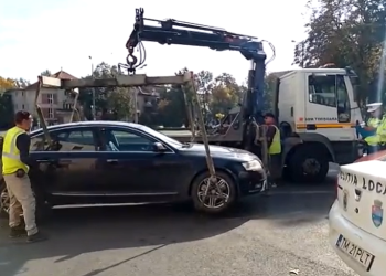 Tot mai multe mașini, ridicate pentru că sunt parcate ilegal în centrul Timișoarei