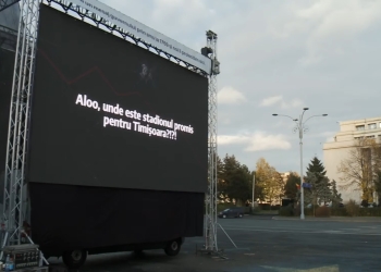„Aloo, unde este stadionul promis pentru Timișoara?”, mesajul unui cetățean către cei din PSD și PNL