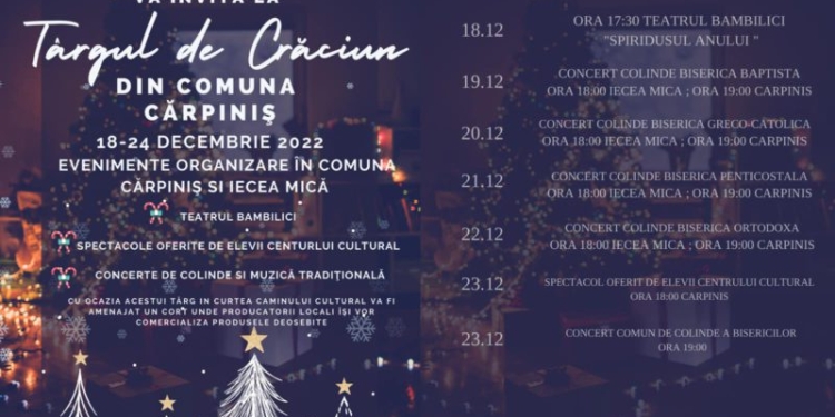 Când se deschide Târgul de Crăciun din Cărpiniș