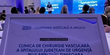 Clinica de Chirurgie Vasculară a Spitalului Județean Timișoara, premiată cu Diploma de excelență