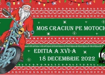 Motocicliști îmbrăcați în Moș Crăciun, în paradă nocturnă prin Timișoara