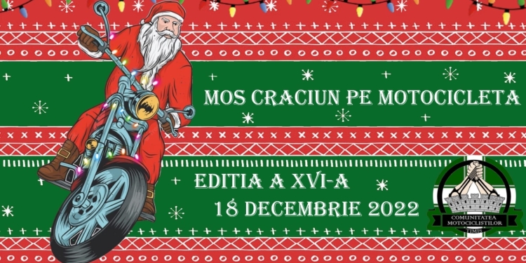 Motocicliști îmbrăcați în Moș Crăciun, în paradă nocturnă prin Timișoara