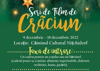 O comunitate mică, dar cu suflet mare! Seri de film de Crăciun și campanii umanitare organizate într-o comună din Timiș!